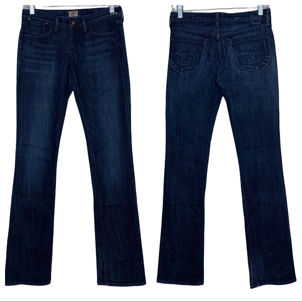 Gold Sign Envy Straight Leg Premium Denim Dark Wash Midrise Jeans Size 25